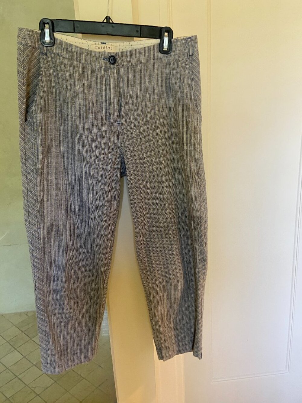 Cotelac Cotton Blend Plaid Pants, Size 8